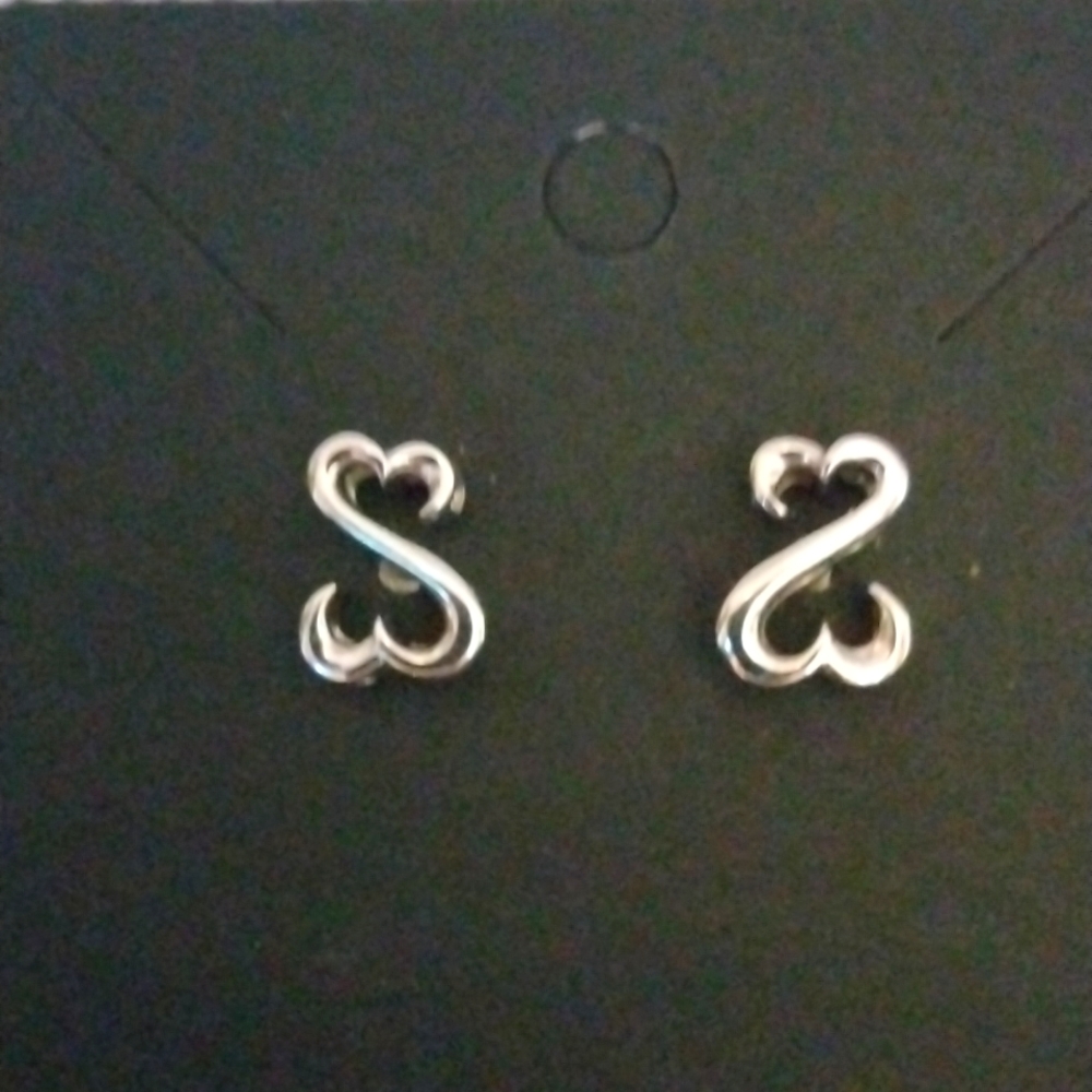 Vintage Sterling Silver Jane Seymour Open Heart Earrings